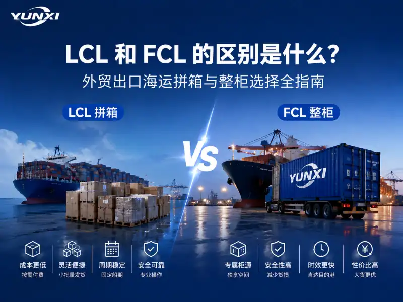 LCL 和 FCL 的区别是什么？外贸出口海运拼箱与整柜选择全指南